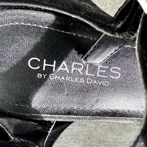 Charles David Open Toe Block Platform Heels, Suede Black Sandals Size 8.5 - Picture 8 of 10
